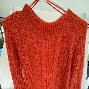 Ladies Orange Knit Sweater by Love by Chesley Size M